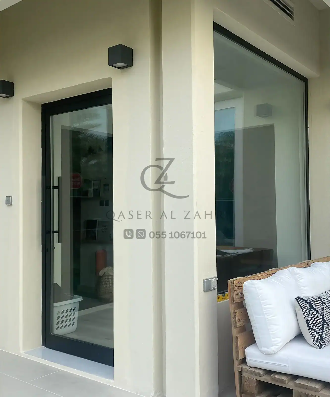 Completed Entrance Makeover with Glass Door and Modern Finish.