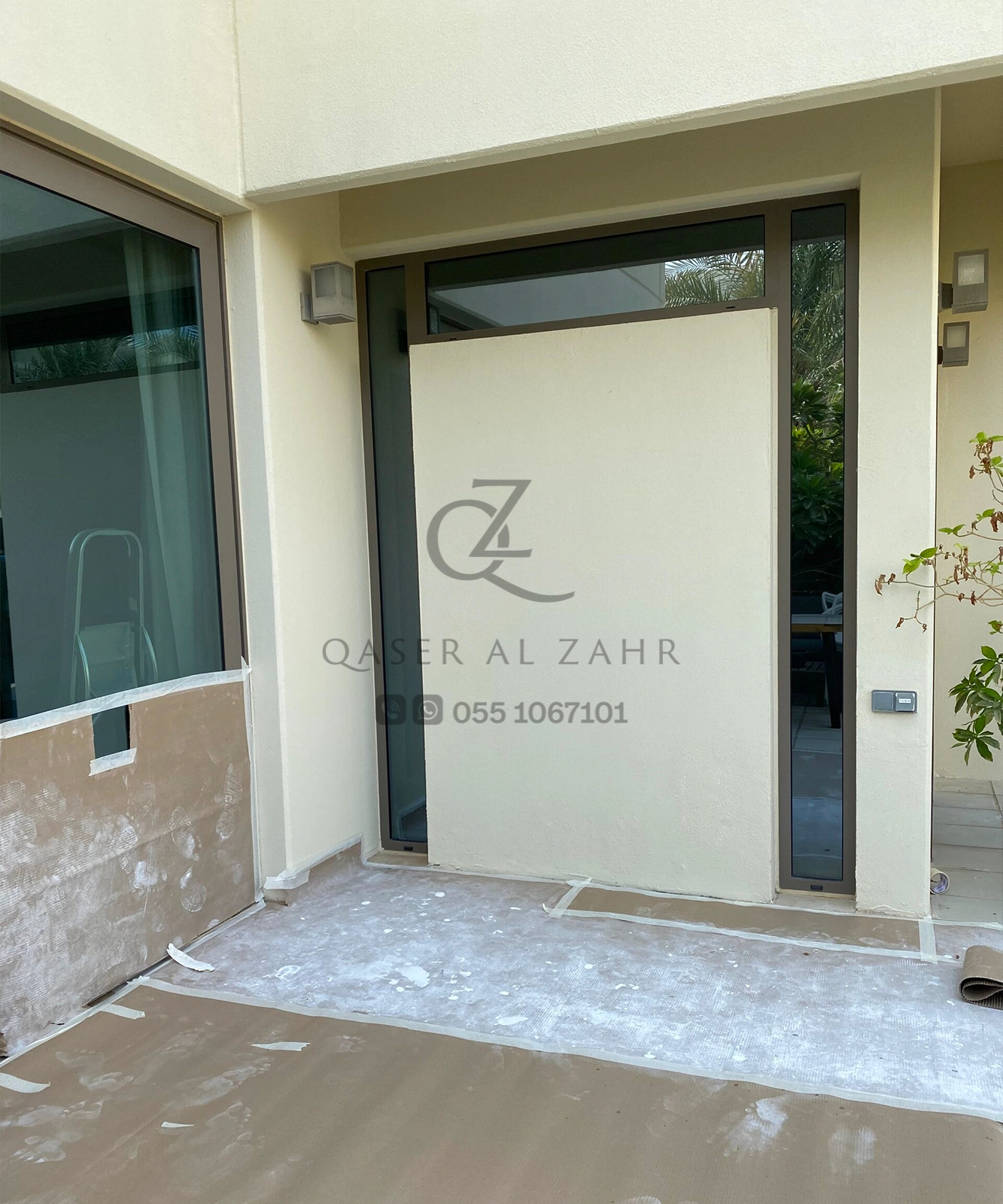 Modern entrance under renovation by Qaser Al Zahr